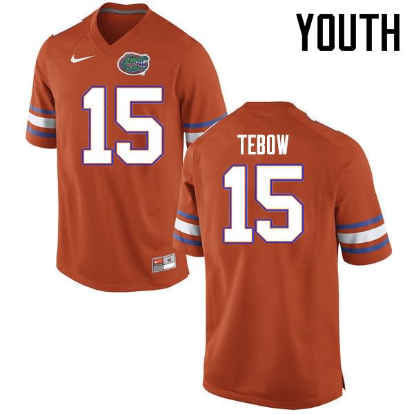 NCAA Florida Gators Tim Tebow Youth #15 Nike Orange Stitched Authentic College Football Jersey KJE6364FQ